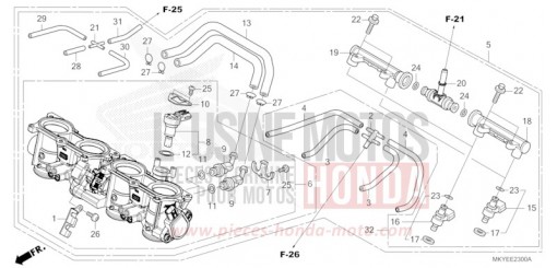 CORPS DE PAPILLON CBR650RACR de 2024